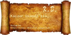 Kaizer Dionízia névjegykártya